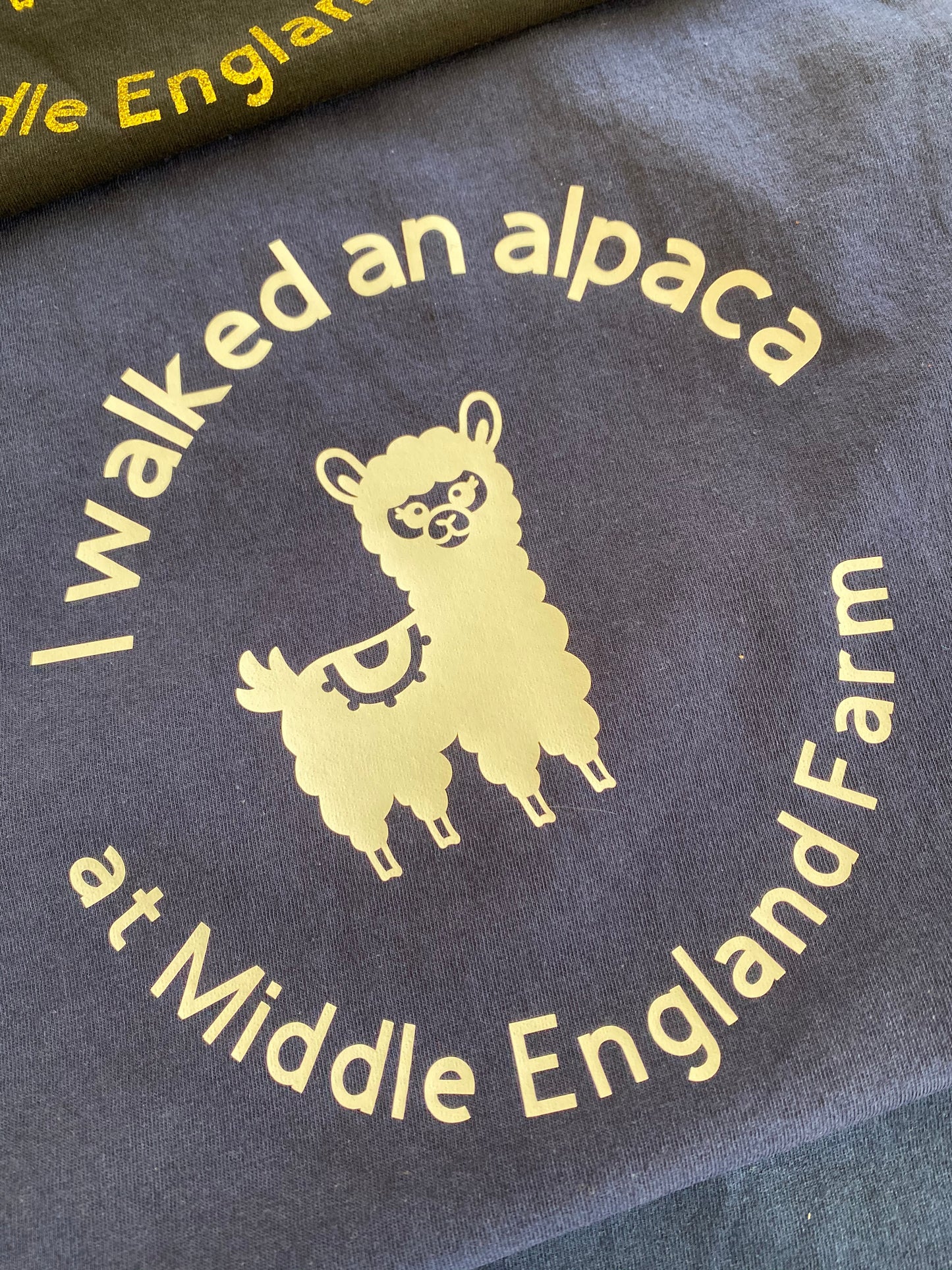 I Walked an Alpaca at Middle England Farm Printed T-Shirt - Children's and Adult Sizes