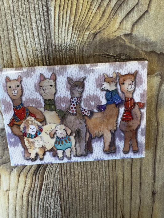 Alpacas and friends large magnet