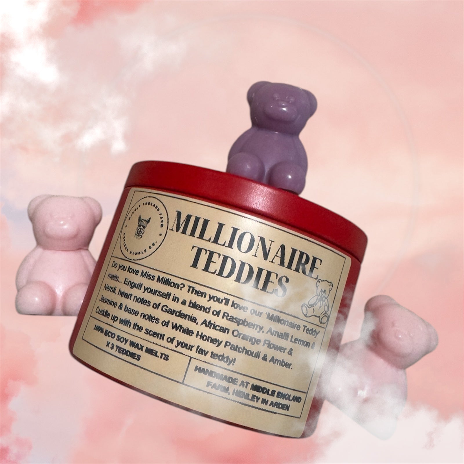 Millionaire Teddy Wax Melts in beautiful presentation tin