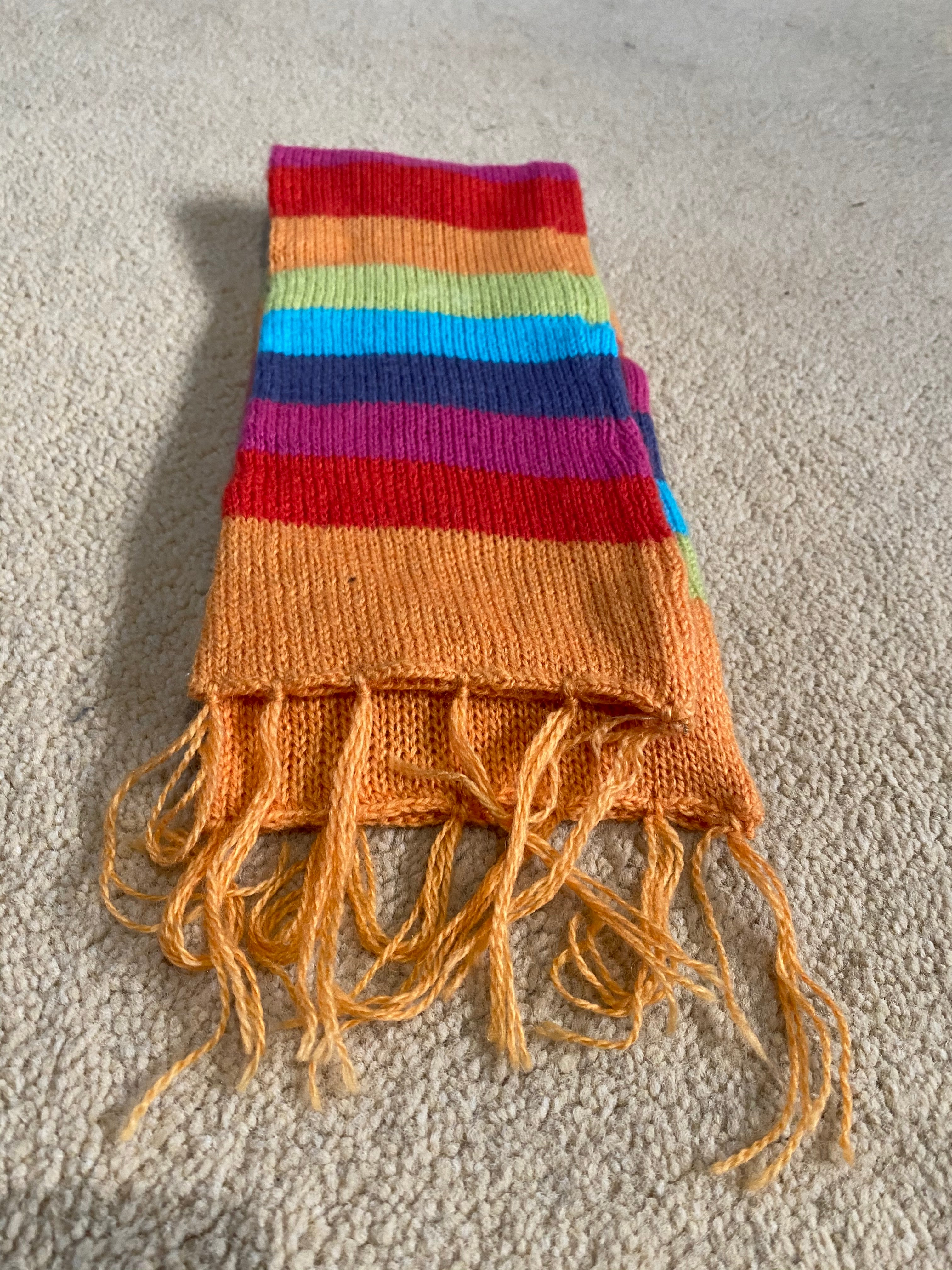 Alpaca Yarn Peruvian Children's Rainbow Scarf