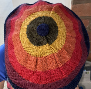 Colourful children's Peruvian beret rainbow design