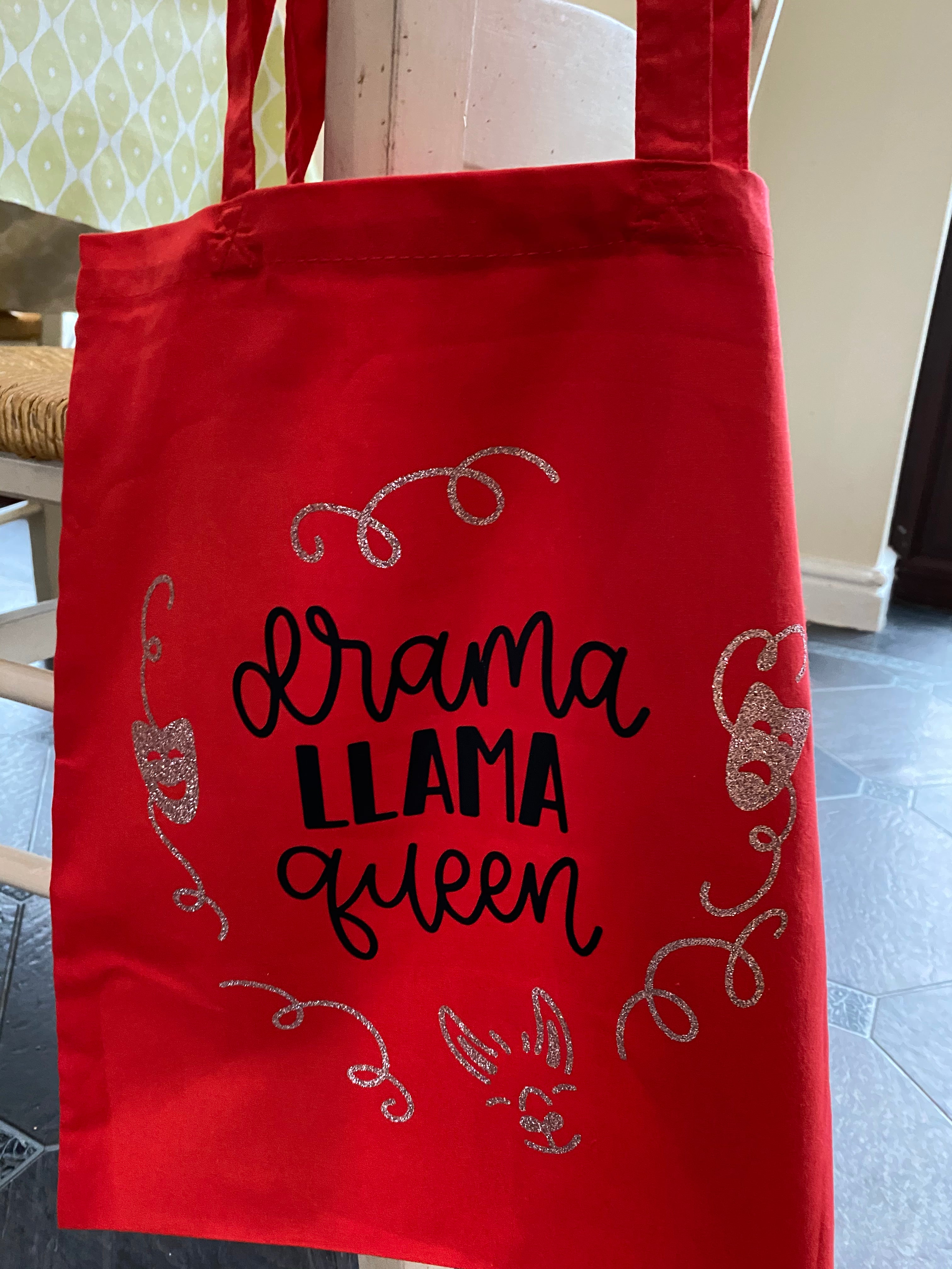 Drama Llama Queen Red Shopping Tote Bag